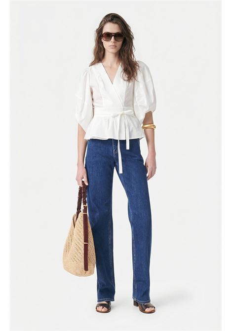 Blusa Vanessa Bruno Gunner a Portafoglio in Lyocell e Cotone - Ecru Vanessa Bruno | Bluse | 4EVA69-V09896003